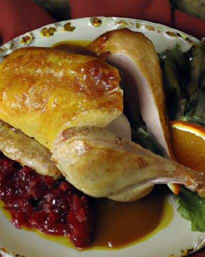 Succulent Roast Turkey Breast Paired with Tangy Cranberry Sauce