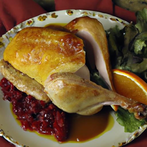 Succulent Roast Turkey Breast Paired with Tangy Cranberry Sauce