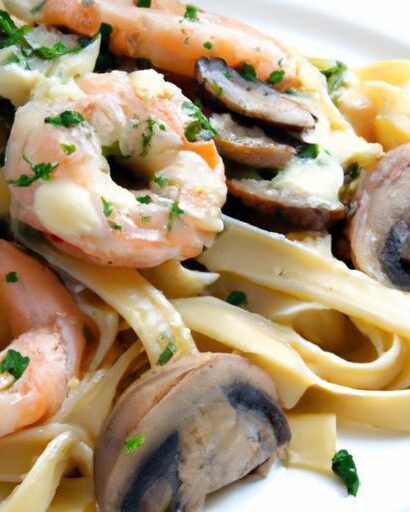 Indulge in Creamy Shrimp and Mushroom Pasta Delight