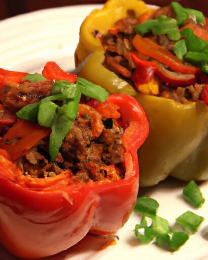 Hearty Stuffed Bell Peppers with Lean Beef & Brown Rice