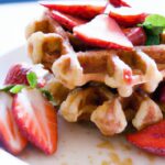 Fluffy Almond Flour Waffles with Fresh Strawberry Bliss