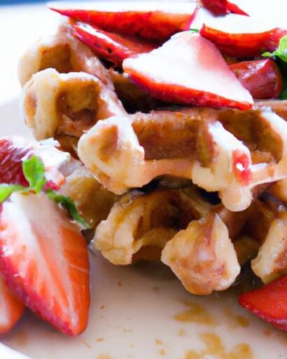 Fluffy Almond Flour Waffles with Fresh Strawberry Bliss