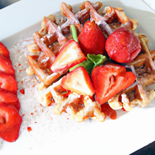 Fluffy Almond Flour Waffles with Fresh Strawberry Bliss