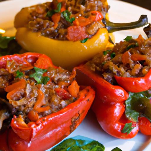 Hearty Stuffed Bell Peppers with Lean Beef & Brown Rice