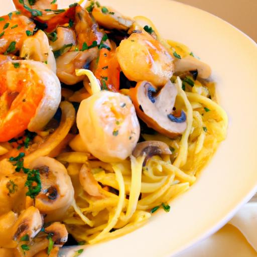 Indulge in Creamy Shrimp and Mushroom Pasta Delight