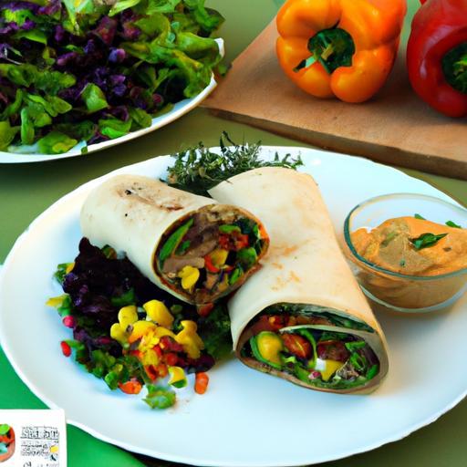 Fresh California Veggie Wraps with Sprouts & Hummus Delight