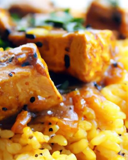 Savor Tofu Tikka Masala with Nutty Brown Rice Delight