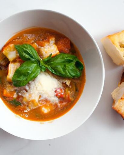 Cozy Up with Creamy Lasagna Soup Topped with Ricotta