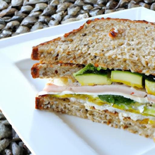Turkey & Avocado Delight: Wholesome Whole-Grain Sandwich
