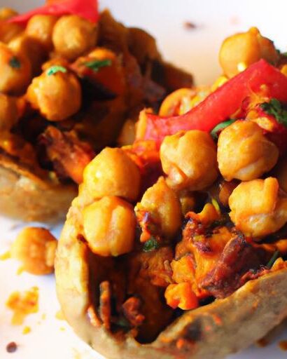 Bold & Spicy Buffalo Chickpea Stuffed Sweet Potatoes Delight