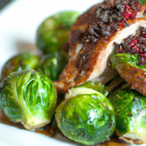 Savory Balsamic Glazed Chicken with Crispy Brussels Sprouts