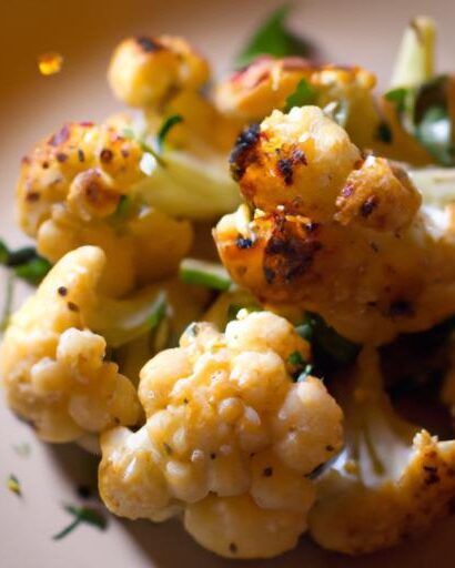 Golden Roasted Cauliflower with Olive Oil and Garlic Flair