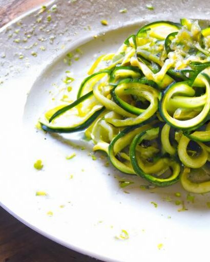 Zucchini Noodles with Vibrant Salt-Free Basil Pesto Twist
