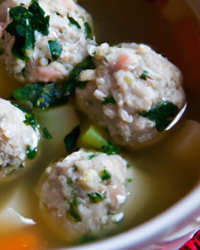 Hearty Italian Wedding Soup with Savory Chicken Meatballs