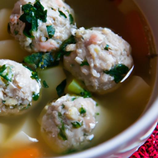 Hearty Italian Wedding Soup with Savory Chicken Meatballs