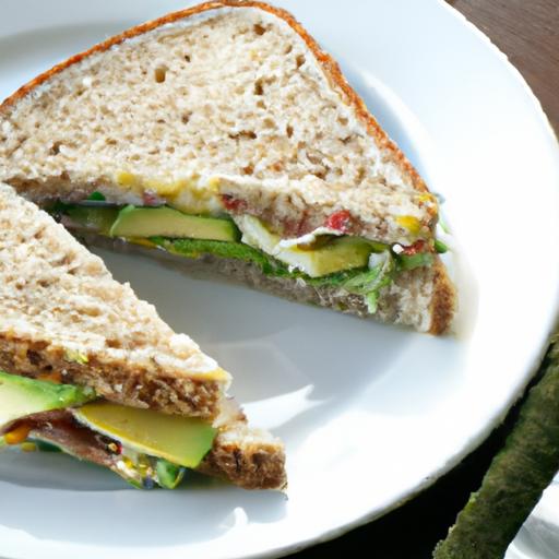 Turkey & Avocado Delight: Wholesome Whole-Grain Sandwich