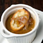 Cozy French Onion Soup in a Mug with Toasted Crouton Twist