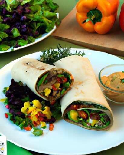 Fresh California Veggie Wraps with Sprouts & Hummus Delight