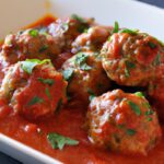 Savory Turkey Meatballs Simmered in Garlic-Tomato Sauce