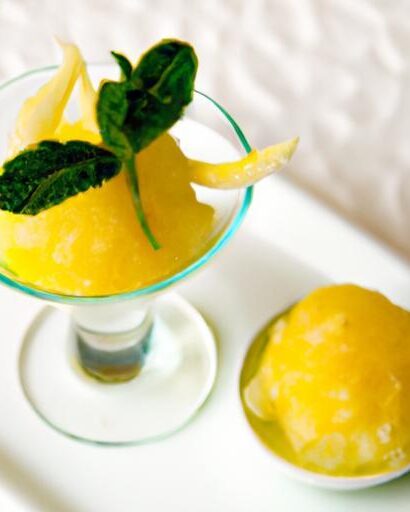 Zesty Citrus Sorbet with Fresh Mint: A Refreshing Delight