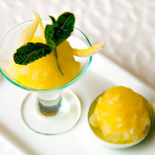 Zesty Citrus Sorbet with Fresh Mint: A Refreshing Delight