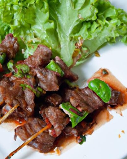 Savor Grilled Beef Skewers with Zesty Spicy Jaew Sauce