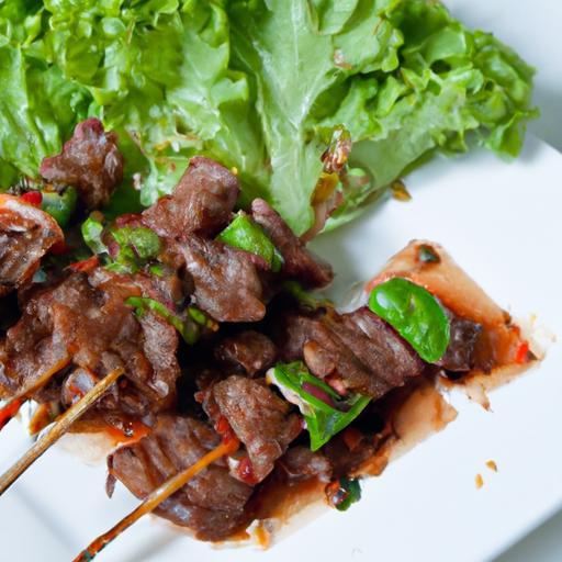 Savor Grilled Beef Skewers with Zesty Spicy Jaew Sauce