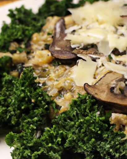 Creamy Mushroom & Kale Risotto with Parmesan Delight