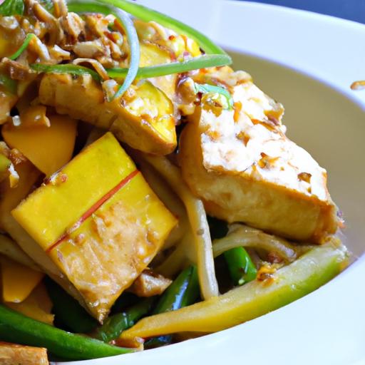 Crispy Tofu Delight: Peanut Sauce & veggie Harmony