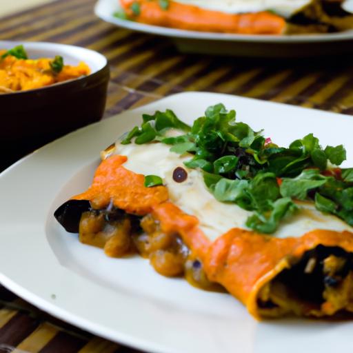 Hearty butternut‍ Squash⁣ & black Bean enchiladas Recipe