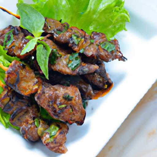 Savor Grilled Beef Skewers with Zesty Spicy Jaew Sauce