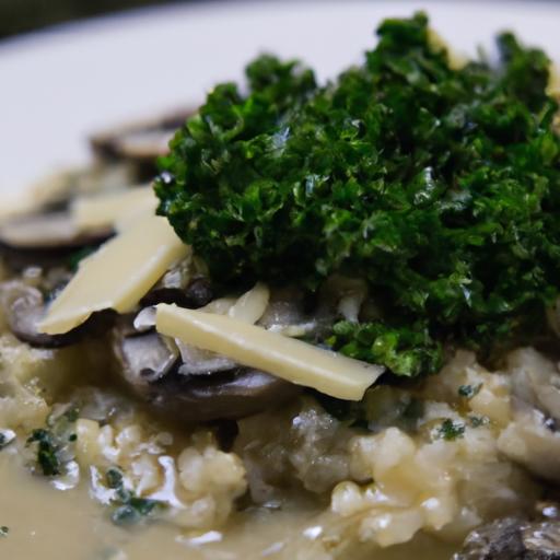 Creamy Mushroom & Kale Risotto with Parmesan Delight