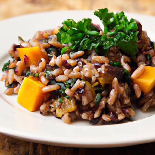 Creamy Butternut Squash & Kale Brown Rice Risotto Delight