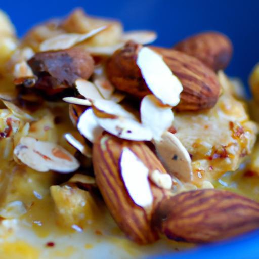 Golden Harvest: Savory Turmeric Oatmeal with Crunchy Almonds