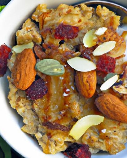 Golden Goodness: Savory Turmeric Oatmeal with Crunchy Almonds