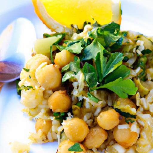 Bright & Zesty One-Pot Lemon Herb Rice with Chickpeas Delight
