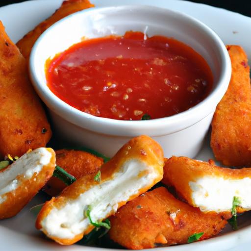 Crispy Homemade Mozzarella Sticks with Tangy Marinara Dip