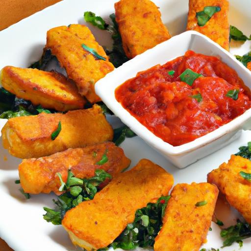 Crispy Fried Polenta Sticks with Zesty Marinara Dip Delight