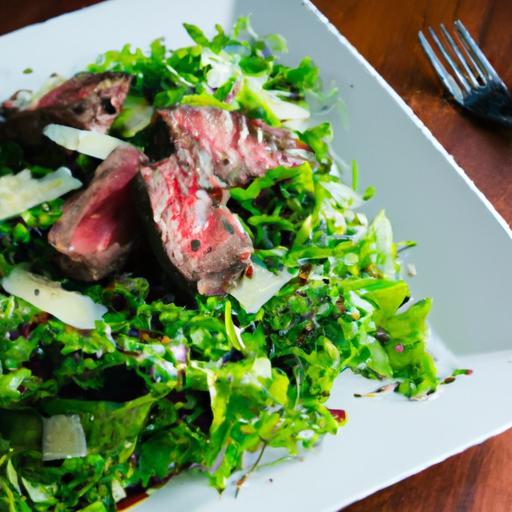 Tangy Balsamic-Marinated Steak Salad with Peppery Arugula