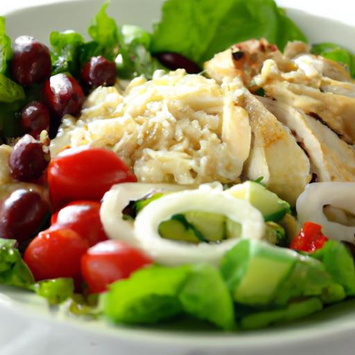 Bright & Fresh: Greek Orzo Salad Bowl with Rotisserie Chicken