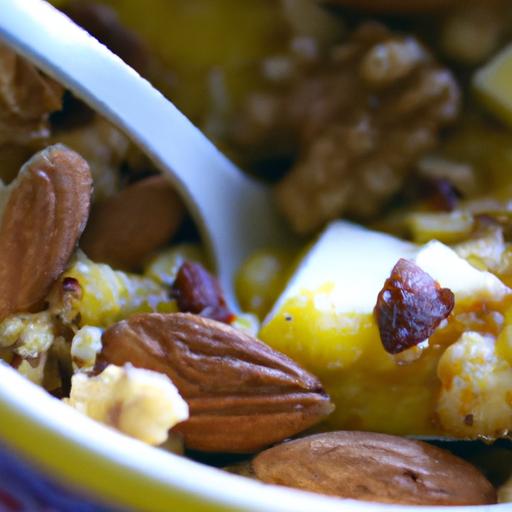 golden Harvest: Savory Turmeric Oatmeal with Crunchy Almonds