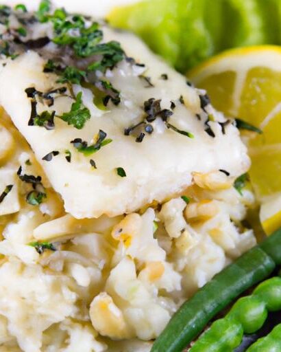 Zesty Lemon Herb Halibut Paired with Nutty Wild Rice Delight
