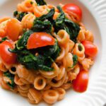 Effortless One-Pot Vegan Creamy Tomato Spinach Pasta Recipe