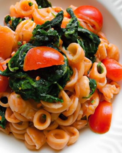 Effortless One-Pot Vegan Creamy Tomato Spinach Pasta Recipe
