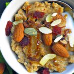 Golden Goodness: Savory Turmeric Oatmeal with Crunchy Almonds
