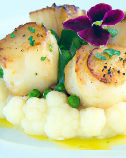 Perfectly Seared Scallops on Silky Cauliflower Puree Delight
