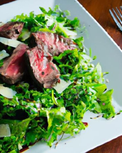 Tangy Balsamic-Marinated Steak Salad with Peppery Arugula