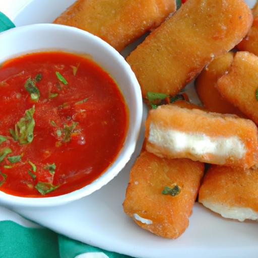 Crispy Homemade Mozzarella Sticks with Tangy Marinara Dip