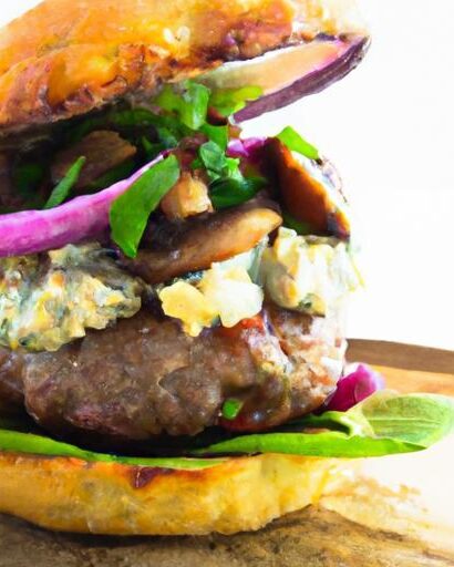 Savory Bison Burgers Nestled on a Fresh Green Bed