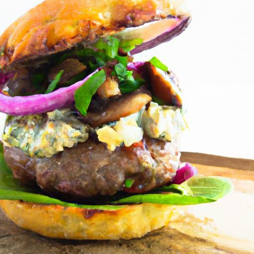 Savory Bison Burgers Nestled on a Fresh Green Bed